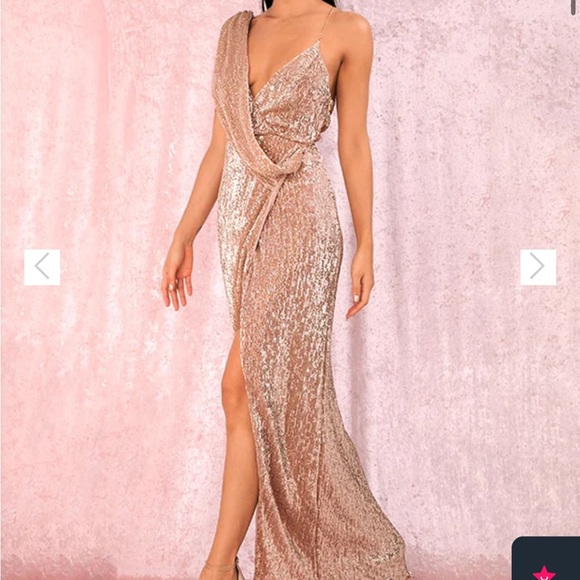 CHAMPAGNE SEQUIN DRESS - Picture 5 of 6